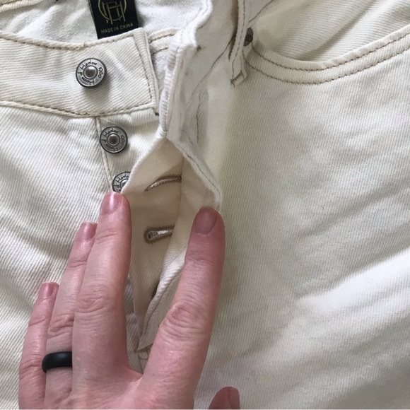 EUC House of Harlow 1960 Ivory High Rise Button Fly Jeans - Picture 4 of 7